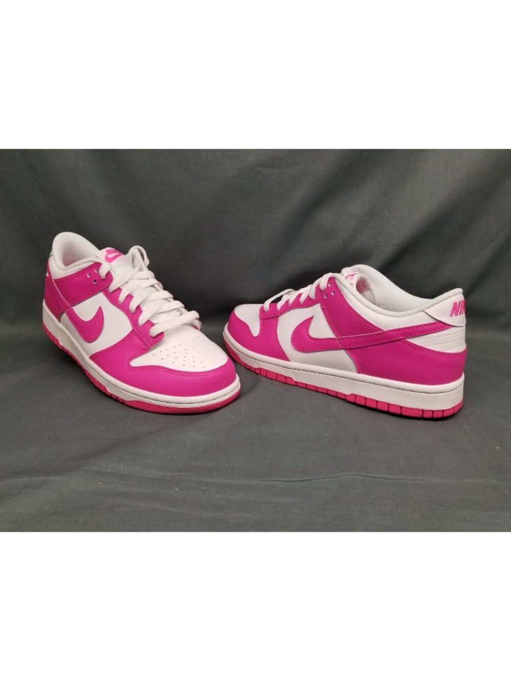 Nike Dunk Low (GS) Sneakers White Laser Fuchsia Girls Size 6.5 NEW NO BOX!